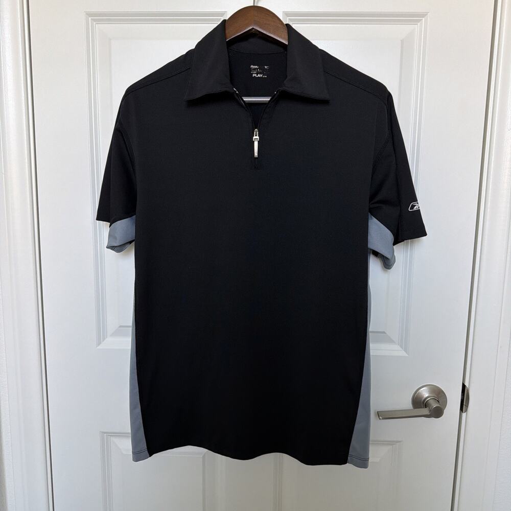 Reebok Play Dry Golf Polo Shirt Mens size Size M Navy Black